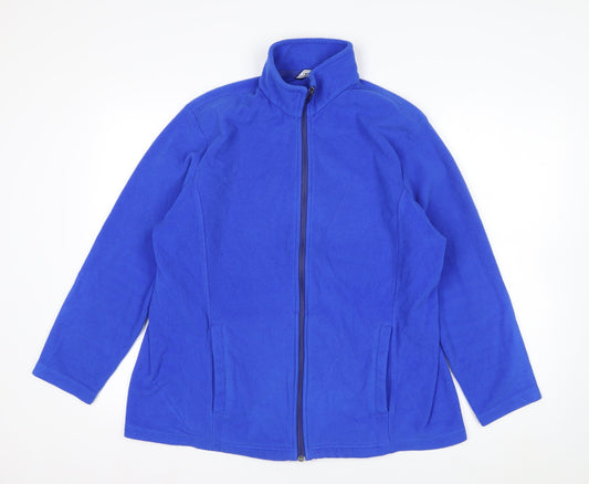 Lands' End Men's Blue Fleece Full Zip Jacket 2XL Regular Fit