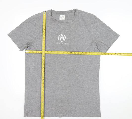 Max Mens Grey Slim Fit Crew Neck Short Sleeve T-Shirt M