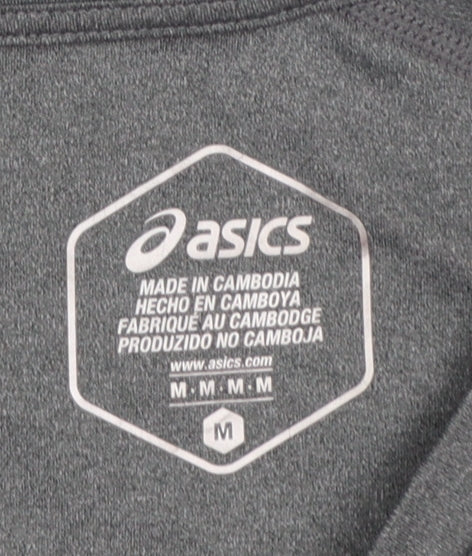 Asics Men's Grey Athletic Running T-Shirt Size M Short Sleeve