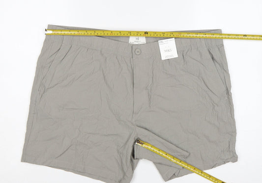 Marks and Spencer Men’s Grey Cotton Stretch Shorts 2XL Regular Fit