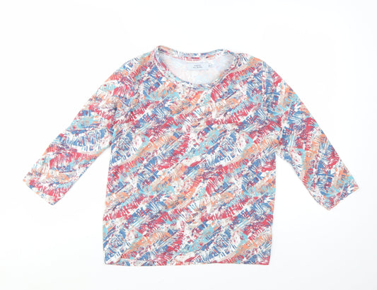 Honor Millburn Women's Multicoloured 3/4 Sleeve Stretch Top Size 10-12