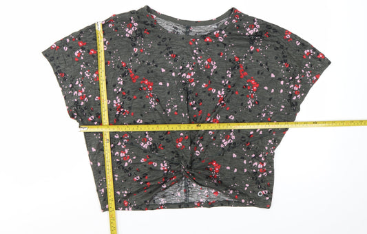 Marks and Spencer Women’s Multicoloured Cropped Floral T-Shirt Size 16