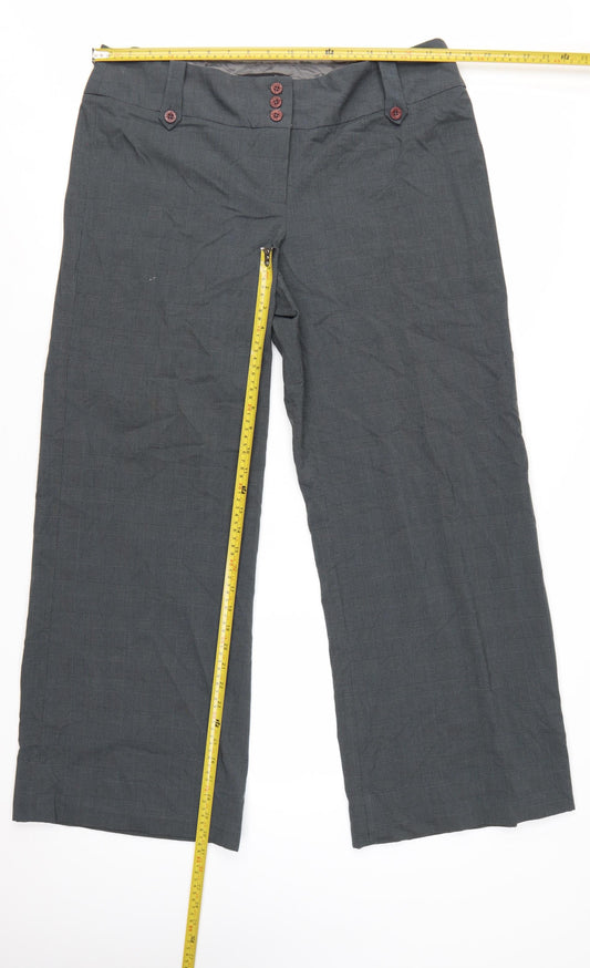 Betty Jackson Black Women Grey Size 16 Wide-Leg Dress Pants