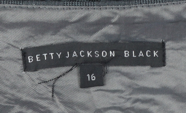 Brand and care label for Betty Jackson Black Women Grey, size 16, Wide-Leg Dress Pants