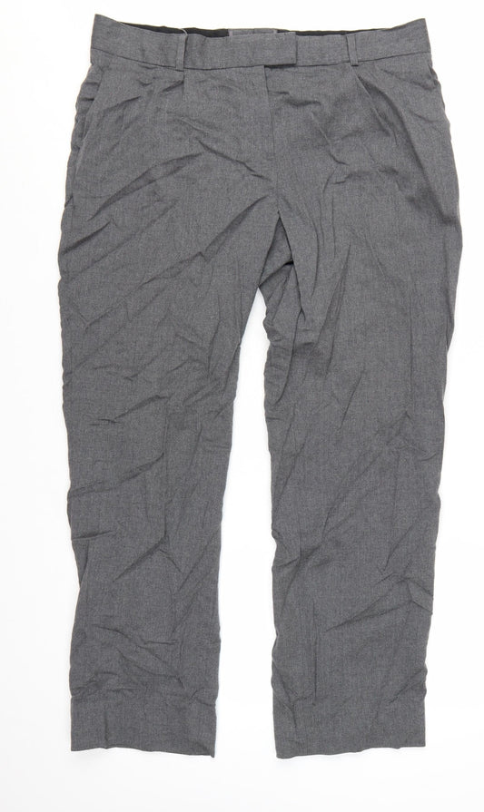 H&M Viktor & Rolf Women's Grey Wool Trousers Size 16 Pleated Workwear