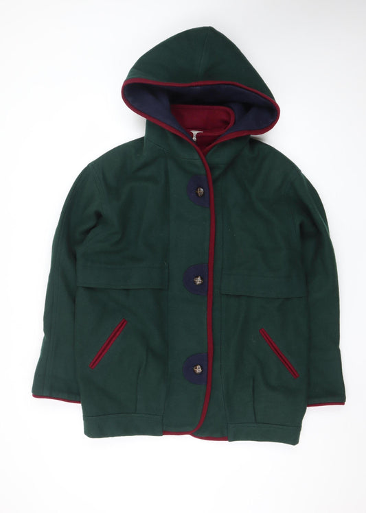 Herman Kay Men's Green Wool Hooded Duffle Coat Size S