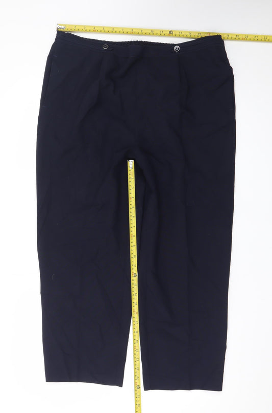 Bm Collection Women's Black Size 18 Elastic Waist Stretch Trousers