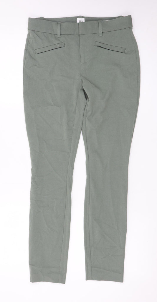 Gap Women’s Green Slim Fit Chino Trousers Size 2 Stretch Twill