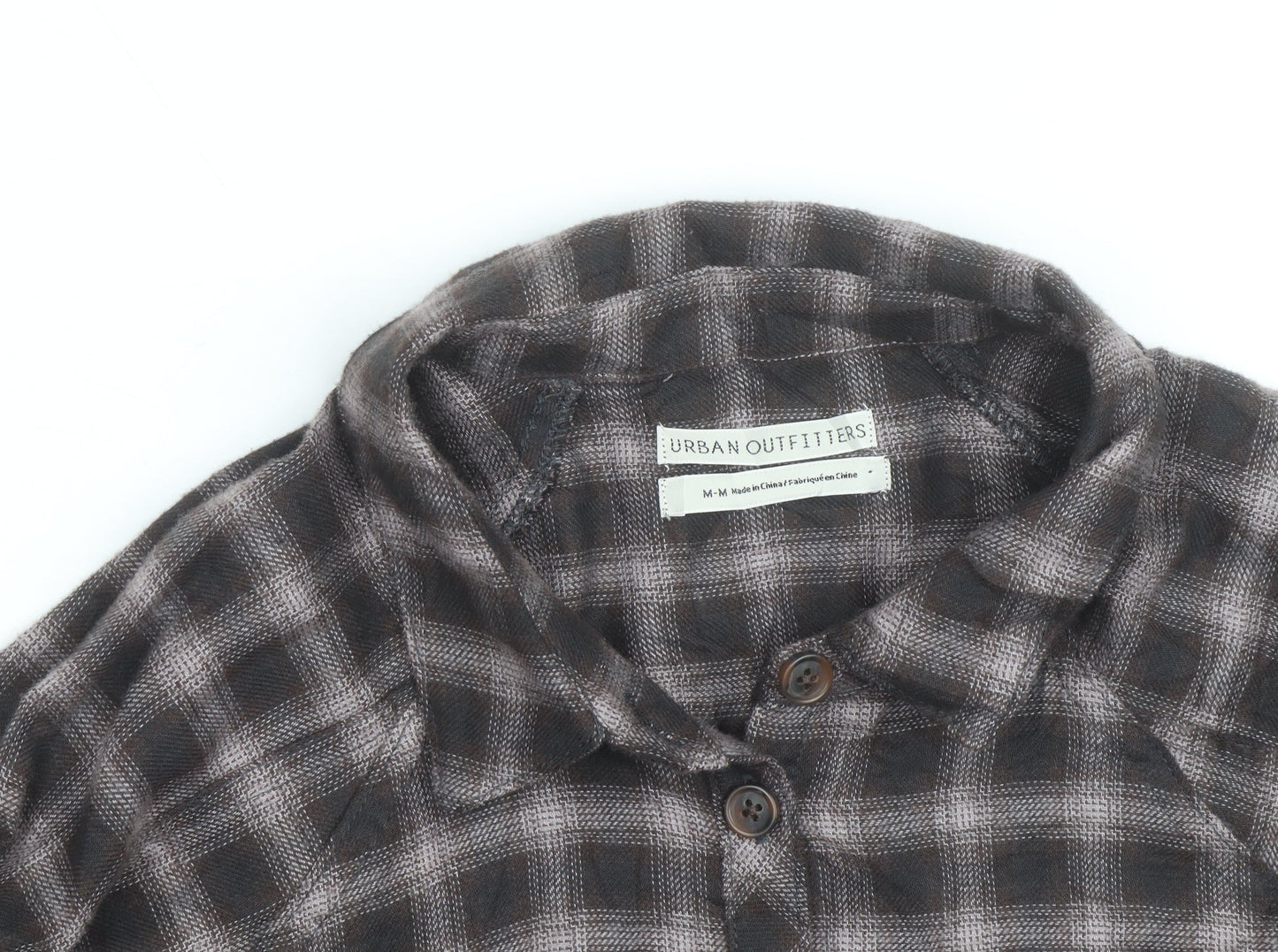 Urban Outfitters Men's Brown Check Flannel Relaxed Fit Shirt M