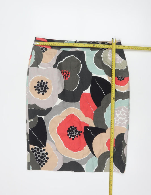 Boden Women’s Multicoloured Floral Cotton Pencil Skirt Size 16