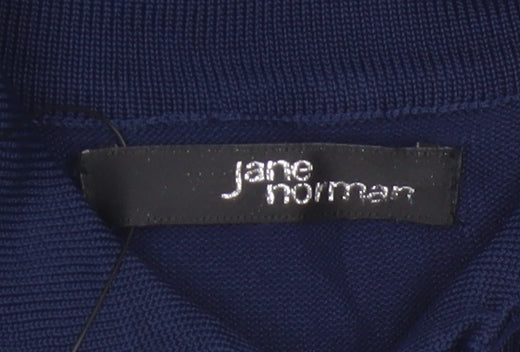 Jane Norman Women Blue Size 12 Collared Belted Shirt Dress