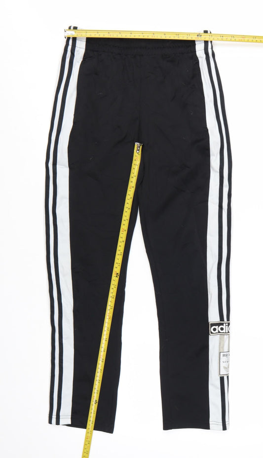 adidas Boys Black Jogger Trousers 12-13 Years with Side Stripes