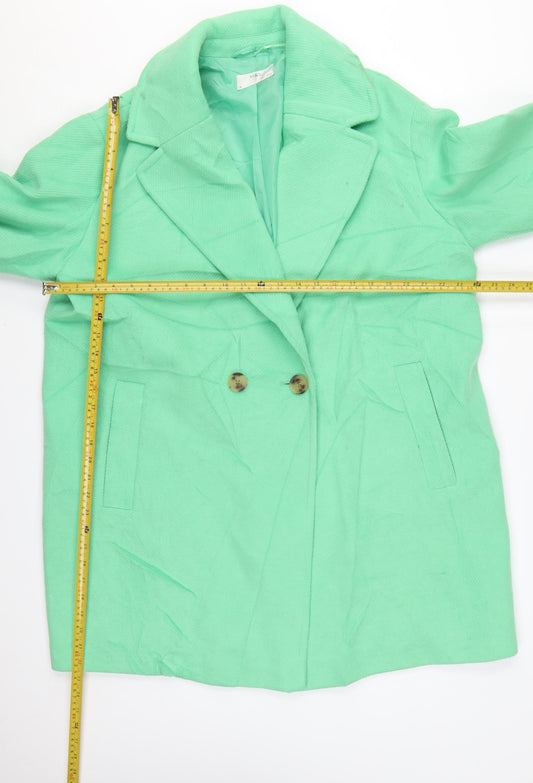 Marks and Spencer Women’s Green Wool Blend Mid-Length Coat Size 18