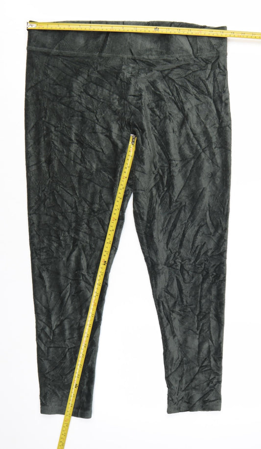 Marks and Spencer Women’s Black Velvet Stretch Ankle Leggings Size 20
