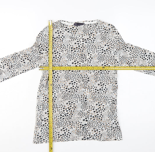 Marks and Spencer Womens Multicoloured Star Print Cotton Long Sleeve T-Shirt Size 12