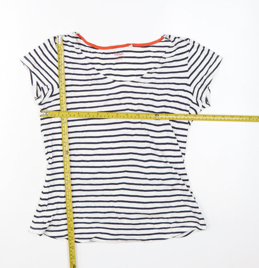 Boden Womens Multicoloured Striped Short Sleeve T-Shirt Size 8