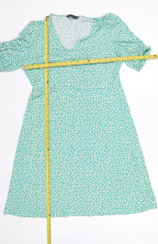 Marks and Spencer Women’s Green Floral A-Line Long Dress Size 14