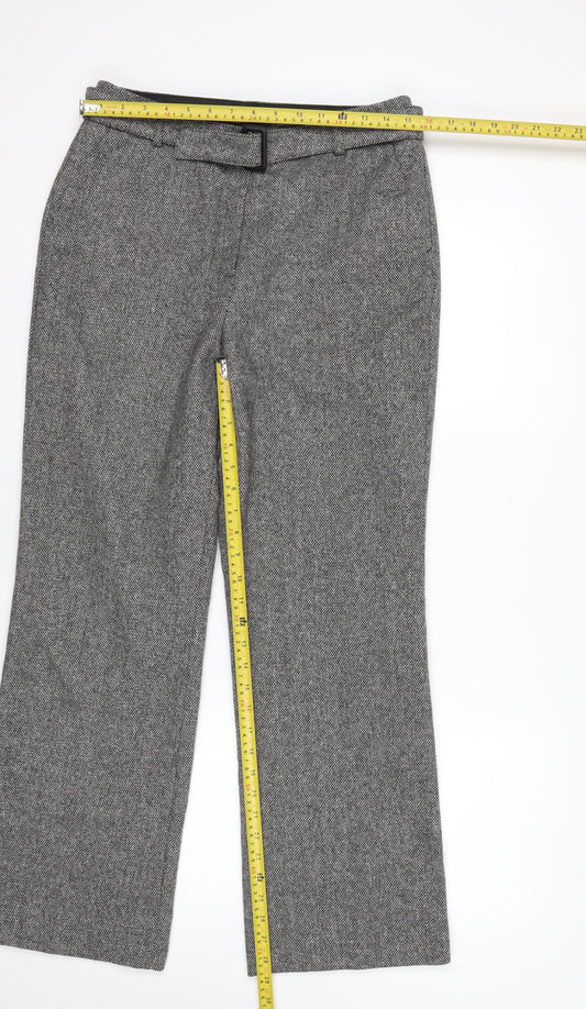 Marks and Spencer Women Grey Wool Blend Straight Leg Trousers UK 12