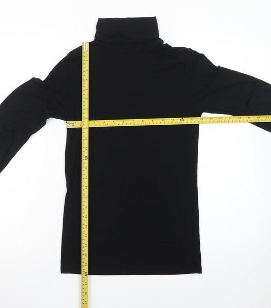 Marks and Spencer Women Black Roll Neck Long Sleeve Heatgen Top Size 14