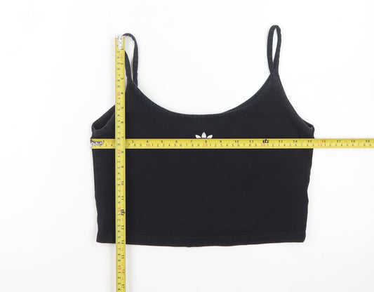 Adidas Womens Black Cropped Camisole Tank Top UK 8