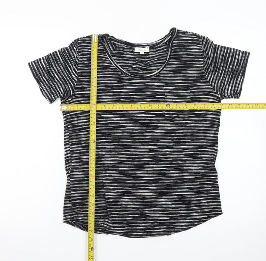 Reiss Women's Black Striped Jersey T-Shirt Size S