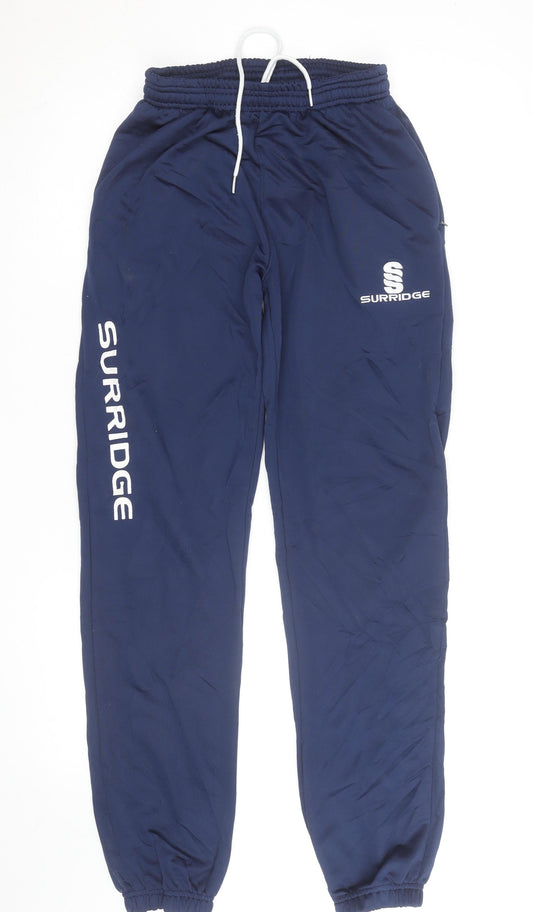 Surridge Men's Blue Track Pants M Regular Fit Quick Dry Activewear