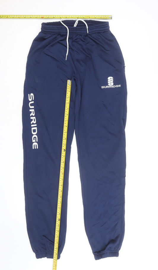 Surridge Men's Blue Track Pants M Regular Fit Quick Dry Activewear