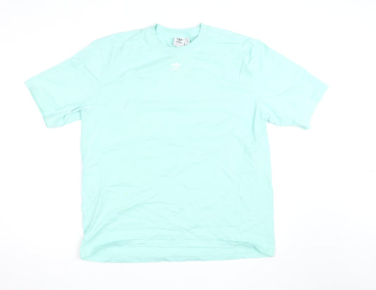 Additional front view of Adidas women’s green cotton short sleeve basic t-shirt m