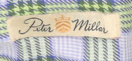 Peter Millar Men's Green Plaid Button-Down Shirt Size M Regular Fit