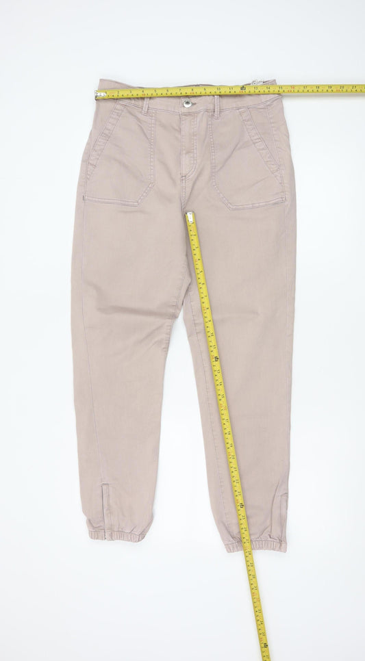 Marks and Spencer Women Beige Jogger Trousers Size 12 Regular