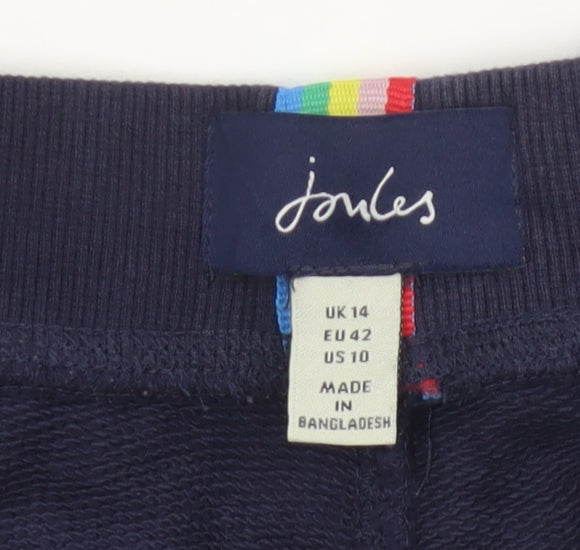 Joules Women Navy Blue Cotton Jogger Sweatpants UK 14