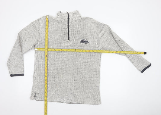 Weird Fish Mens Grey Knit 1/2 Zip Sweatshirt Size S