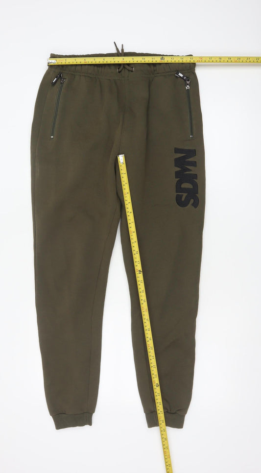 Sidemen Official Men’s Green Jogger Trousers Size L Cotton Fleece