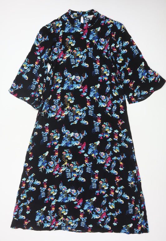 VILA Women's Multicoloured Floral A-Line Knee Length Dress Size 10