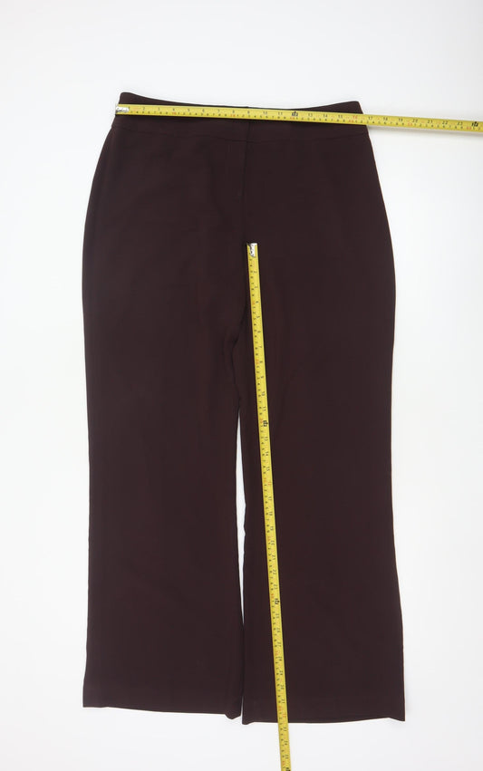 Wallis Women Brown Size 14 Wide-Leg Trousers