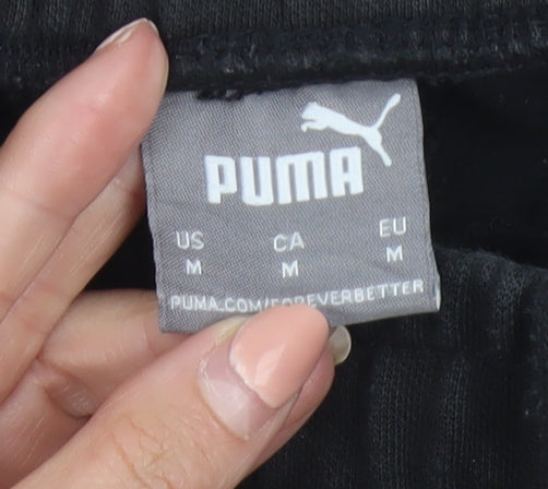 Additional view of Puma Men's Black Jogger Trousers Medium Regular Fit Fleece