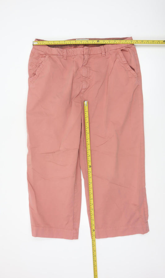 Fat Face Women’s Pink Cropped Cotton Trousers UK 18