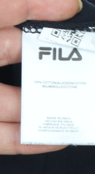 Additional view of Fila Women's Black Cropped Long Sleeve Cotton T-Shirt XS