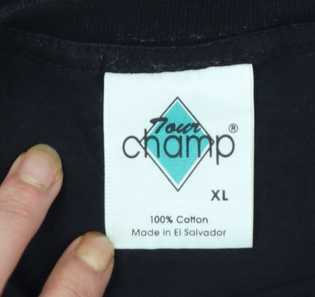 Tour Champ Men's Black XL Babylon 5 Vintage Graphic T-Shirt