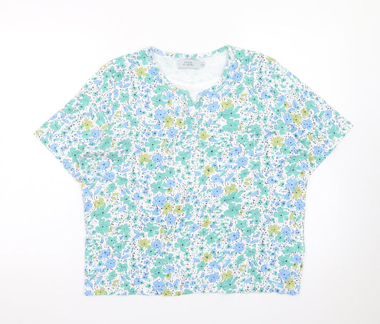 Additional front view of Honor Millburn Women's Multicoloured Floral Cotton T-Shirt, size 18-20