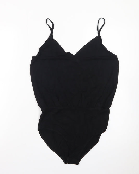Additional front view of Miss Selfridge Women’s Black, size UK 10, Camisole Bodysuit