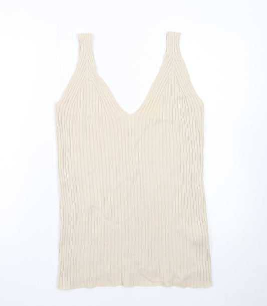 ASOS DESIGN Women’s Beige Knit Ribbed Maternity Tank Top Size 14