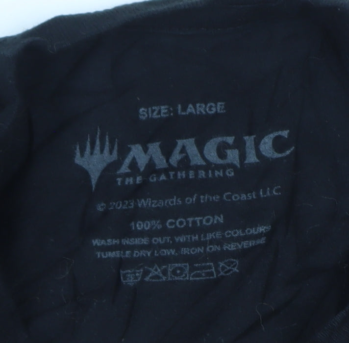Magic The Gathering Mens Black Large Cotton Graphic T-Shirt