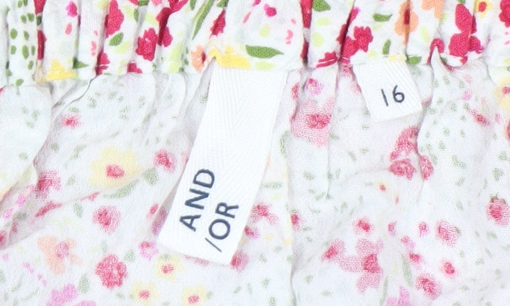 Additional view of AND/OR Women’s Multicoloured Floral Midi Wrap Skirt, size UK 16