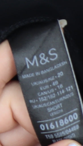 Marks and Spencer Women Black Size 20 Leggings Comfortable Stretch Viscose Blend