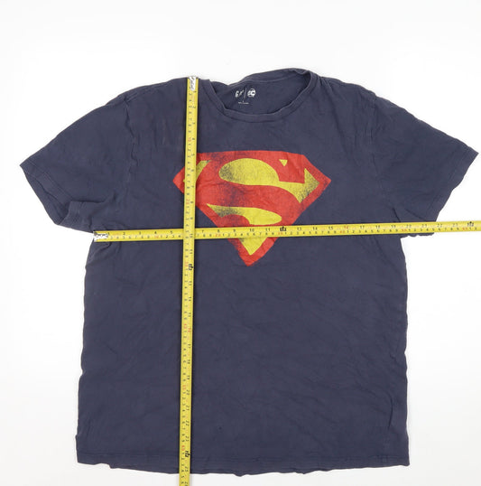 GAP DC Superman Navy Blue Men's Large Graphic Cotton T-Shirt