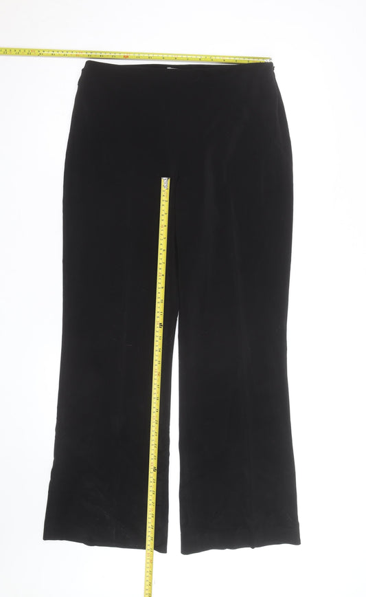 Wallis Women Black Size 12 Wide-Leg Classic Trousers