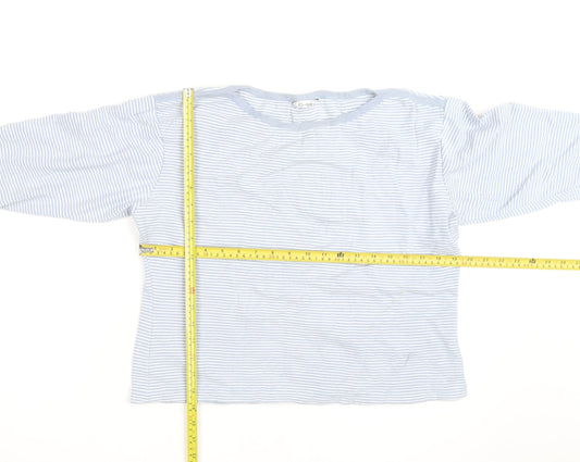 Berkert Women Blue Striped Cotton Long Sleeve Pullover Jumper Size 16