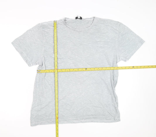 Reiss Men's Grey XL Crew Neck Cotton Short Sleeve T-Shirt