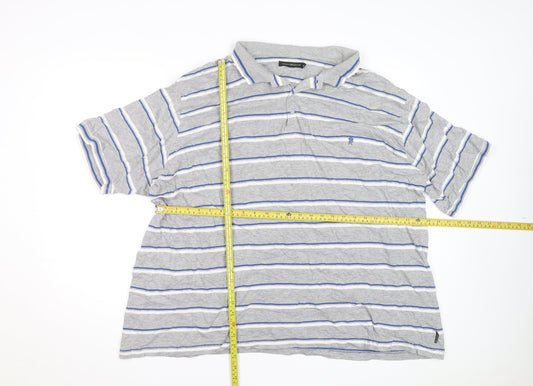 French Connection Men’s Grey Striped 3XL Polo Shirt
